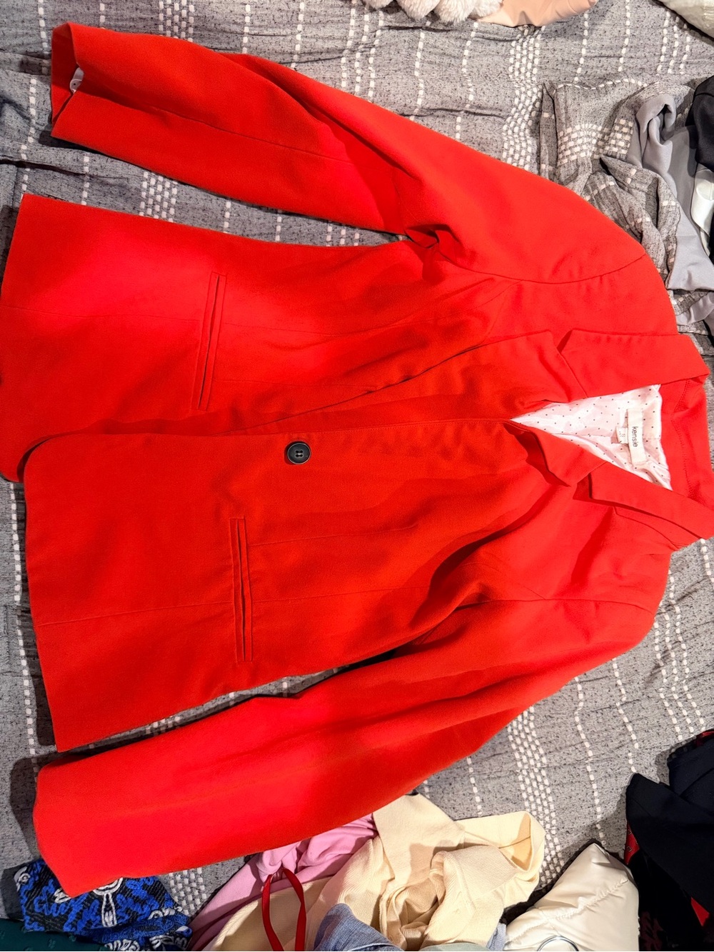 Kensie Bright Red Single-Button Blazer